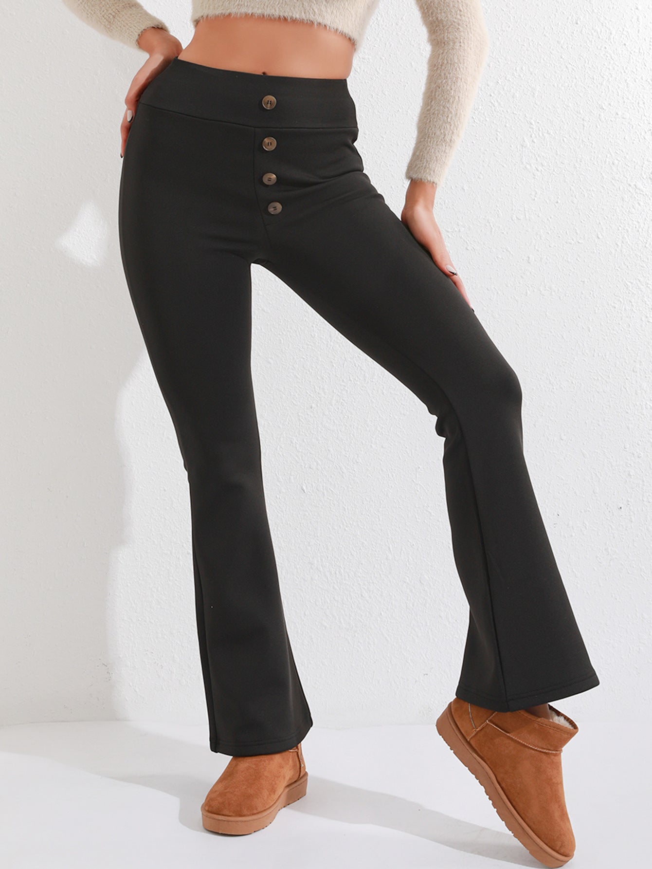 Yoga Bell-Bottom Pants - Winter Fleece
