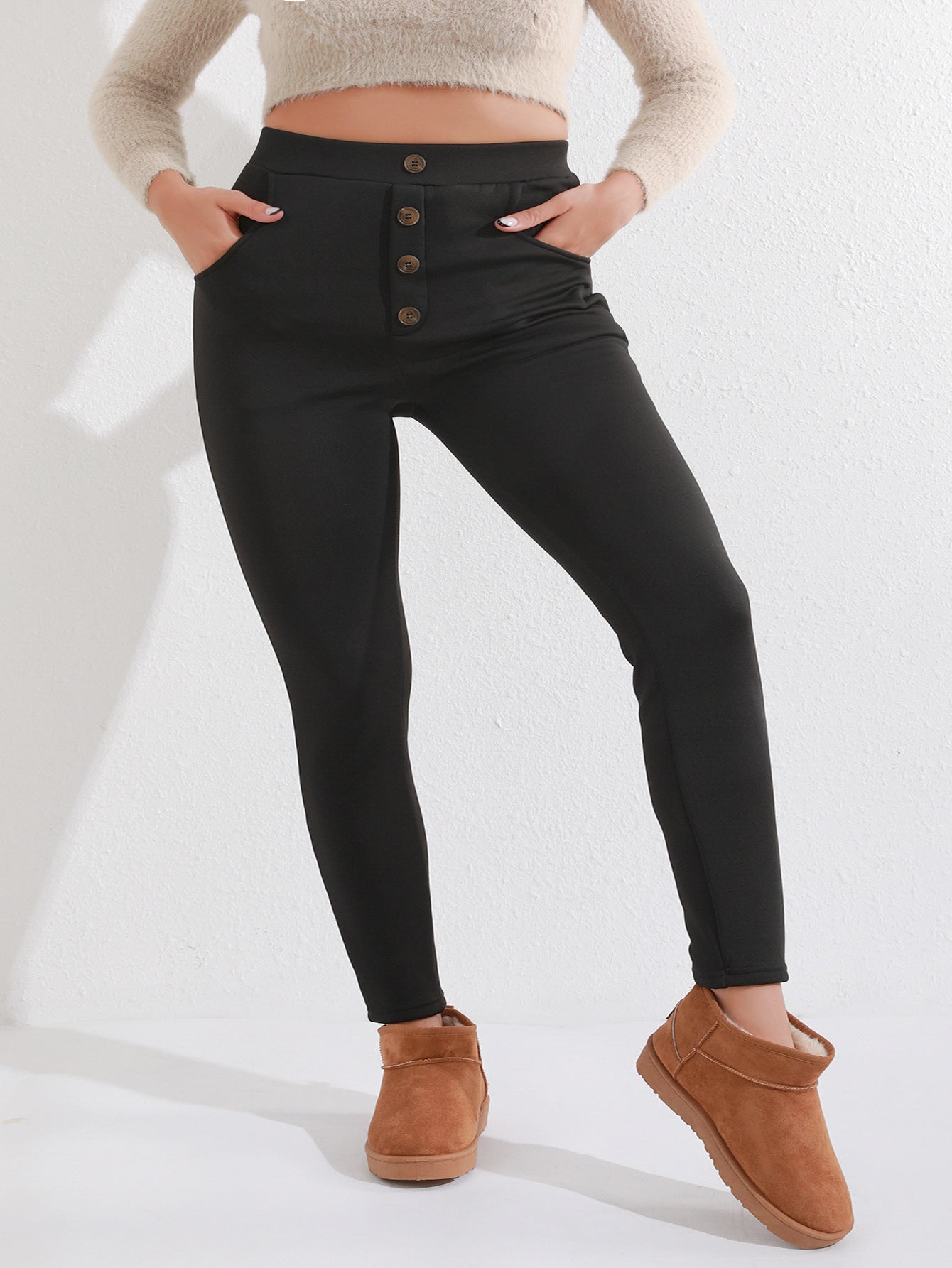 Plus-Size Thermal Yoga Pants