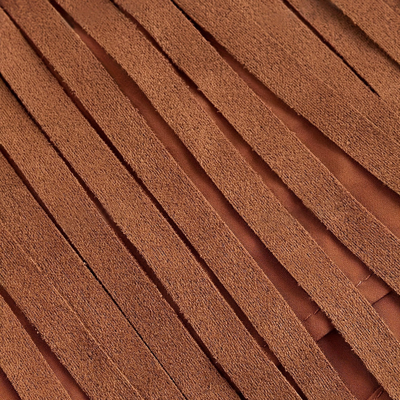 Women's Solid Color Fringe Mini Skirt, Western Style A-Line Denim Skirt With Decorative Buttons For Spring And Summer