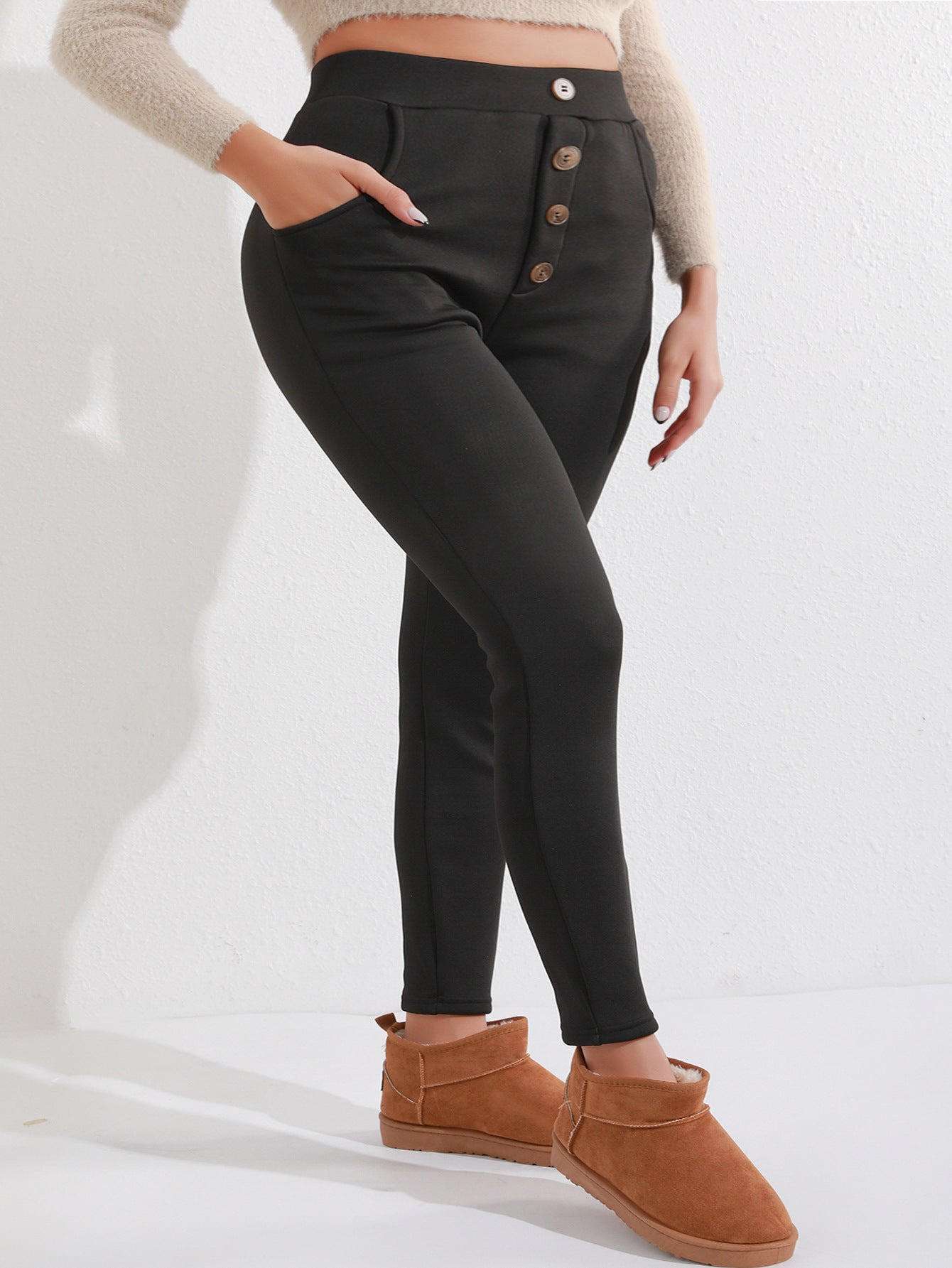 Plus-Size Thermal Yoga Pants